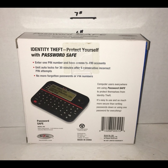 Reczone password safe model 595 NIB - Picture 2 of 2
